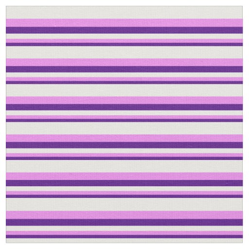 Indigo, Violet, and Mint Cream Striped Pattern Fabric