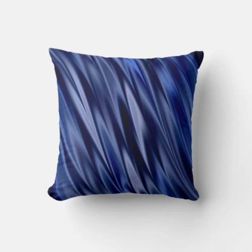 Indigo  violet blue satin style stripes throw pillow