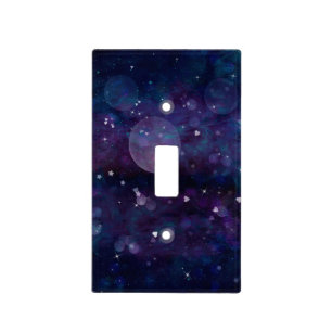 Indigo Violet Pretty Sparkle Lights Hearts & Stars Light Switch Cover
