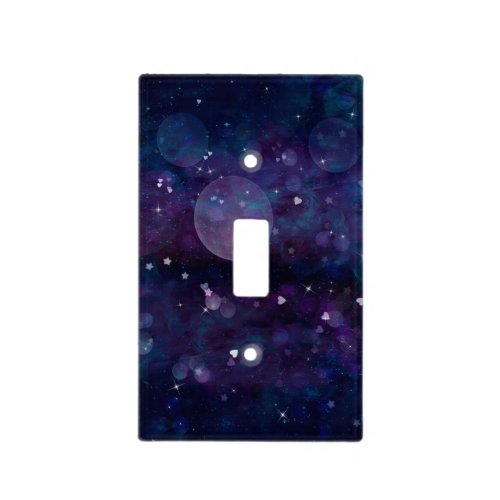 Indigo Violet Pretty Sparkle Lights Hearts  Stars Light Switch Cover