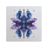 Indigo Violet Symmetrical Watercolor Mandala