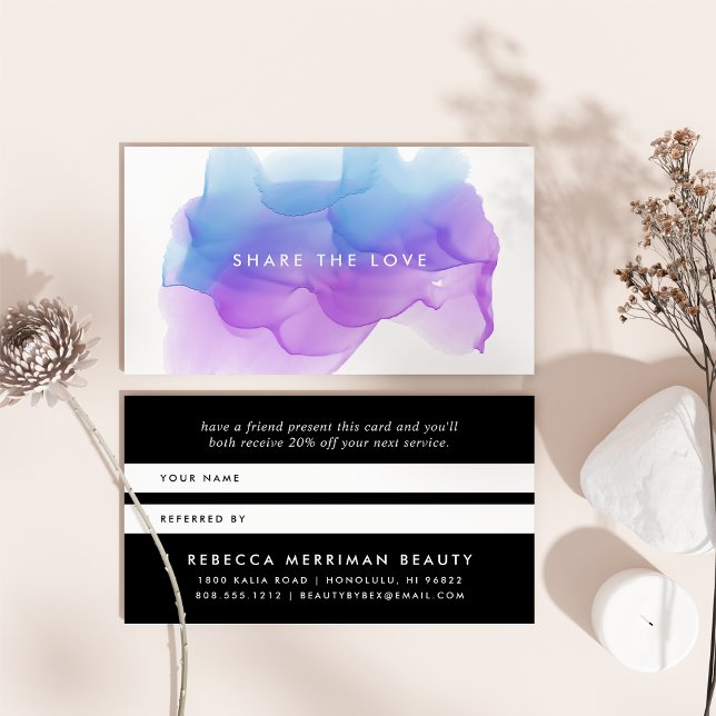 Indigo Watercolor Blot | Referral Card (Creator Uploaded)