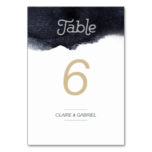 Indigo watercolor modern simple party table number