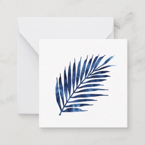 Indigo Watercolor Palm Fronds Note Card