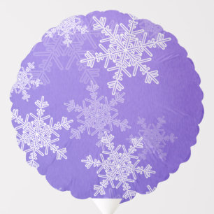 Indigo White Snowflakes Minimalist Christmas Balloon