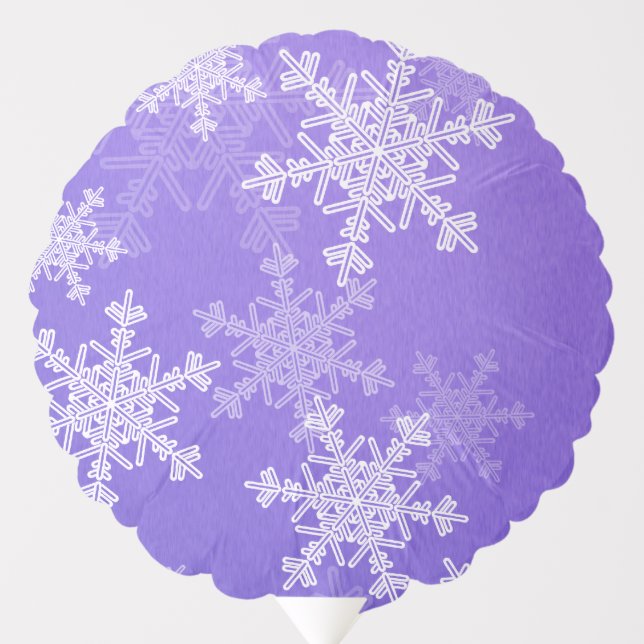 Indigo White Snowflakes Minimalist Christmas Balloon (Front)