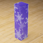 Indigo White Snowflakes Minimalist Christmas Wine Box<br><div class="desc">Stylish and modern festive packaging featuring a indigo background adorned with delicate white snowflakes. The intricate, lace-like snowflake design adds elegance and charm, perfectly capturing the joyful spirit of the holiday season. Ideal for wrapping gifts in a memorable and eye-catching way, whether in bags or boxes. This design combines functionality...</div>
