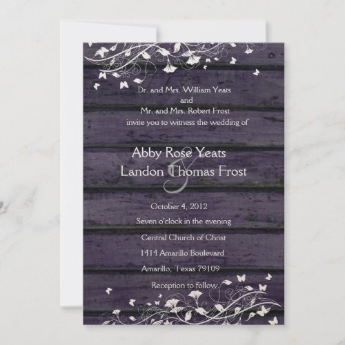 Indigo Wood Wedding Invitation
