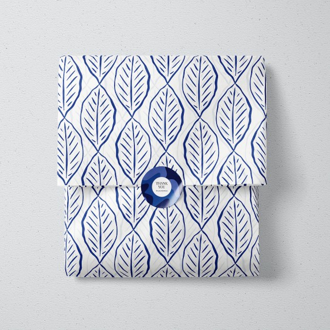 IndigoVine-Minimalist Leaf Pattern Indigo & White Tissue Paper (Creator Uploaded)