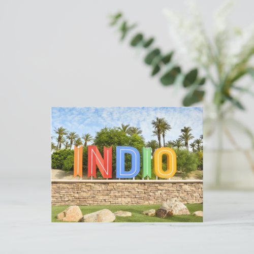 Indio California Sign Postcard