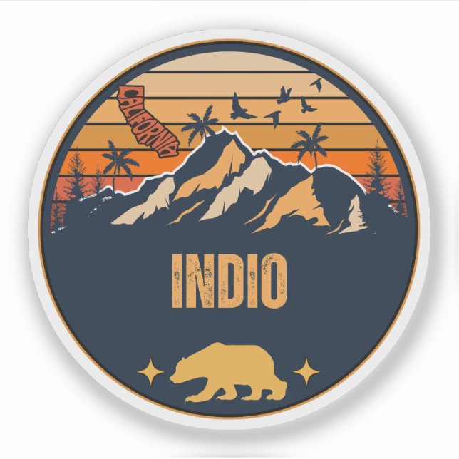 Indio, California Sticker (Front)