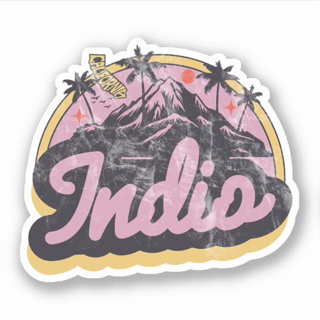 Indio, California Sticker (Front)