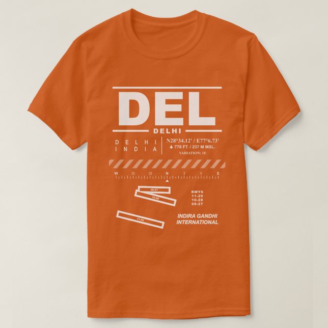 Indira Gandhi International Airport DEL T-Shirt (Design Front)