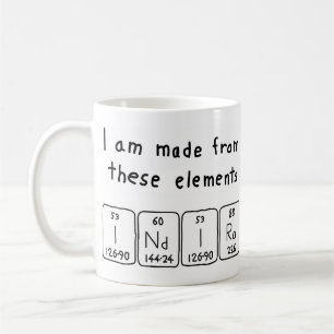 Indira periodic table name mug