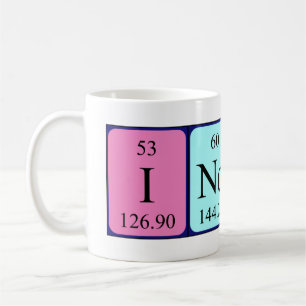 Indira periodic table name mug