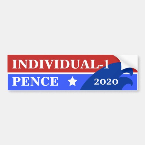 Individual_1 Pence Blue Wave  Any Name Template Bumper Sticker
