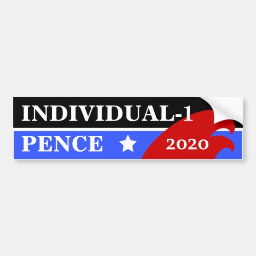 Individual_1 Pence Red Wave  Any Name Template Bumper Sticker