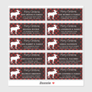 Individual Christmas card mailing address labels