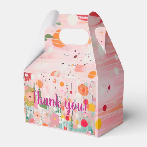 individual colorful flower acryl painting style favor boxes