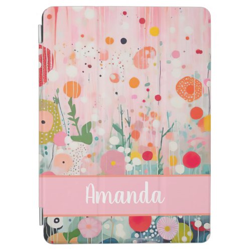 individual colorful flower acryl painting style iPad air cover