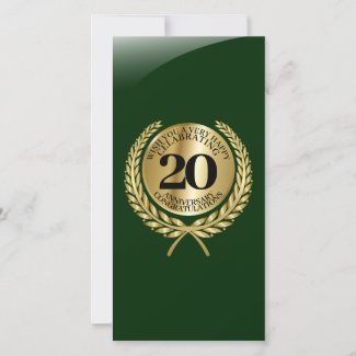 Individual congratulations card on the anniversary