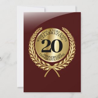 Individual congratulations card on the anniversary