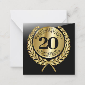 Individual congratulations card on the anniversary