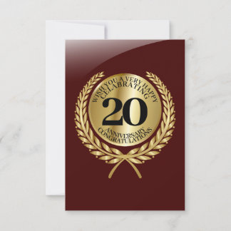 Individual congratulations card on the anniversary