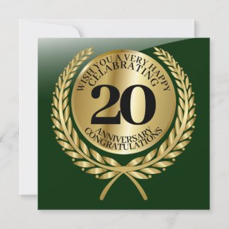 Individual congratulations card on the anniversary