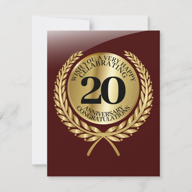 Individual congratulations card on the anniversary (Front)