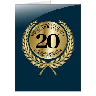 Individual congratulations card on the anniversary