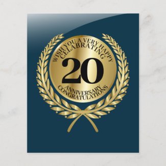 Individual congratulations card on the anniversary