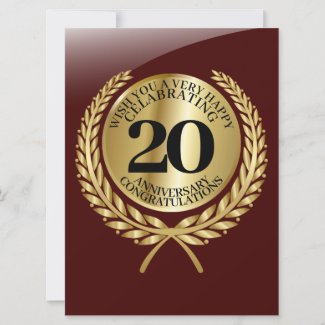 Individual congratulations card on the anniversary