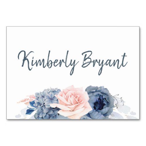 Individual Guest Names Dusty Blue Table Cards