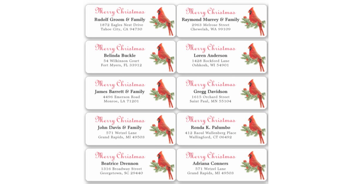 Individual holiday name address labels Sticker | Zazzle