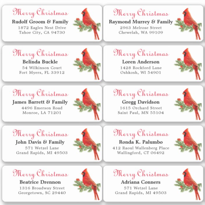 Individual holiday name address labels Sticker | Zazzle