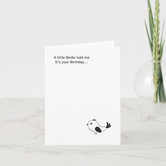 Individual Little bird card, Birthday Card (Front)