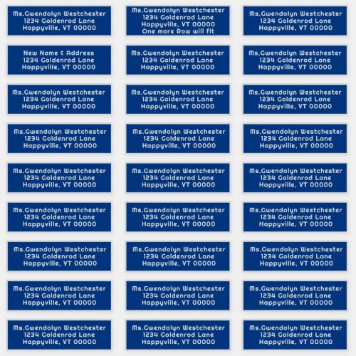 Individual Mailing Address Labels Navy Blue