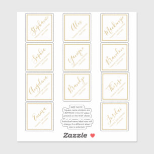 Individual Name Square Party Favor Box Sticker