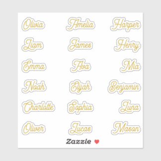 Individual Names Elegant Gold Calligraphy Script  Sticker