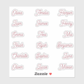 Individual Names Elegant Rose Gold Calligraphy  Sticker