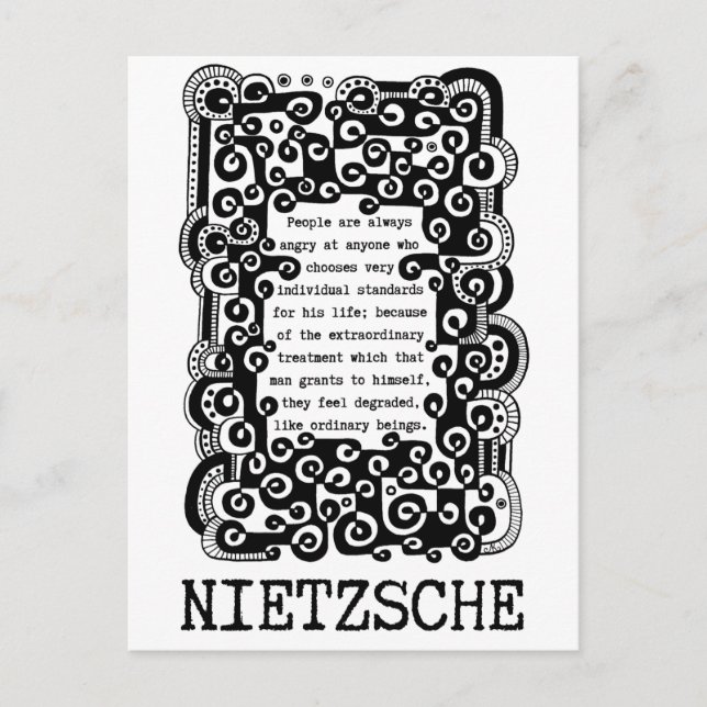 INDIVIDUAL standards inked quote by Nietzsche Postcard (Front)