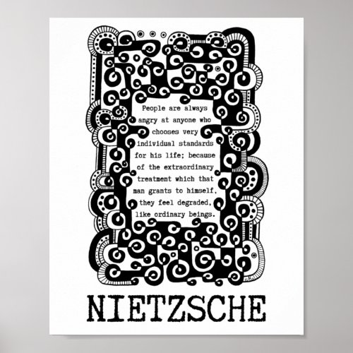 INDIVIDUAL standards inked quote by Nietzsche Poster