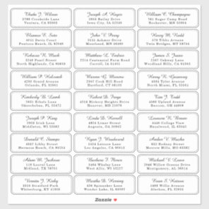 Individual  Wedding Guest Address Labels