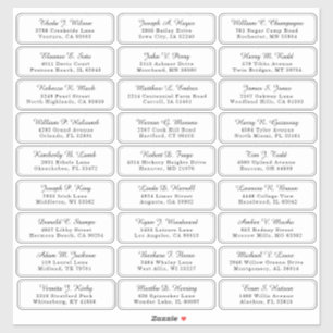 Individual  Wedding Guest Address Labels