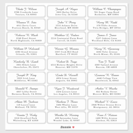 Individual Wedding Guest Address Labels | Zazzle.com