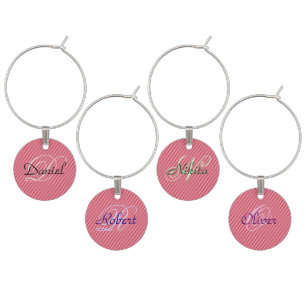 Individually Named And Initialized   Monogrammed Wine Glass Charm