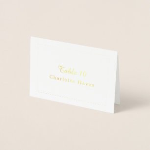 Individually Personalized Gold Foil Folded Place Card