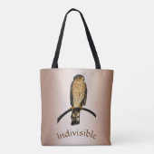 Indivisible Brown Hawk Tote Bag (Back)
