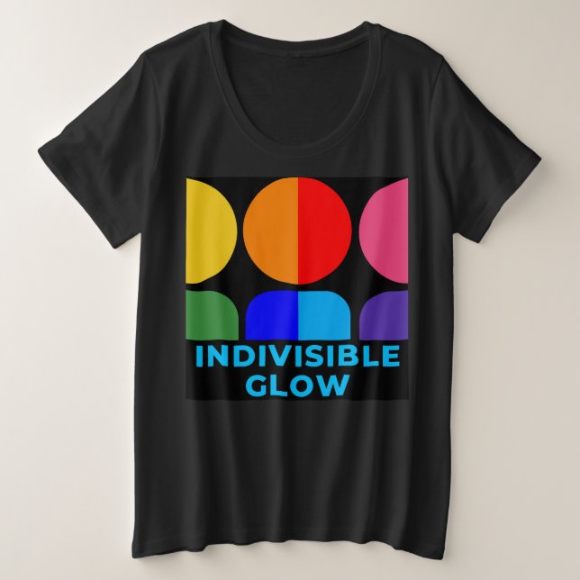 Indivisible GLOW PRIDE PLUS Size T-Shirt (Design Front)